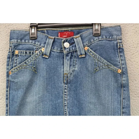 Levi's Type 1 Western Blue Denim Skirt-Size Small-Pockets-Front Slit - Picture 2 of 9